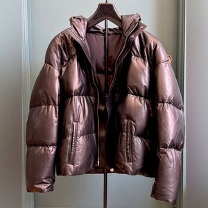 BALLY LEATHER QUILTED PARKA CASHMERE Sz 40 BLACK $4.5K PUFFER WINTER COAT DOWN